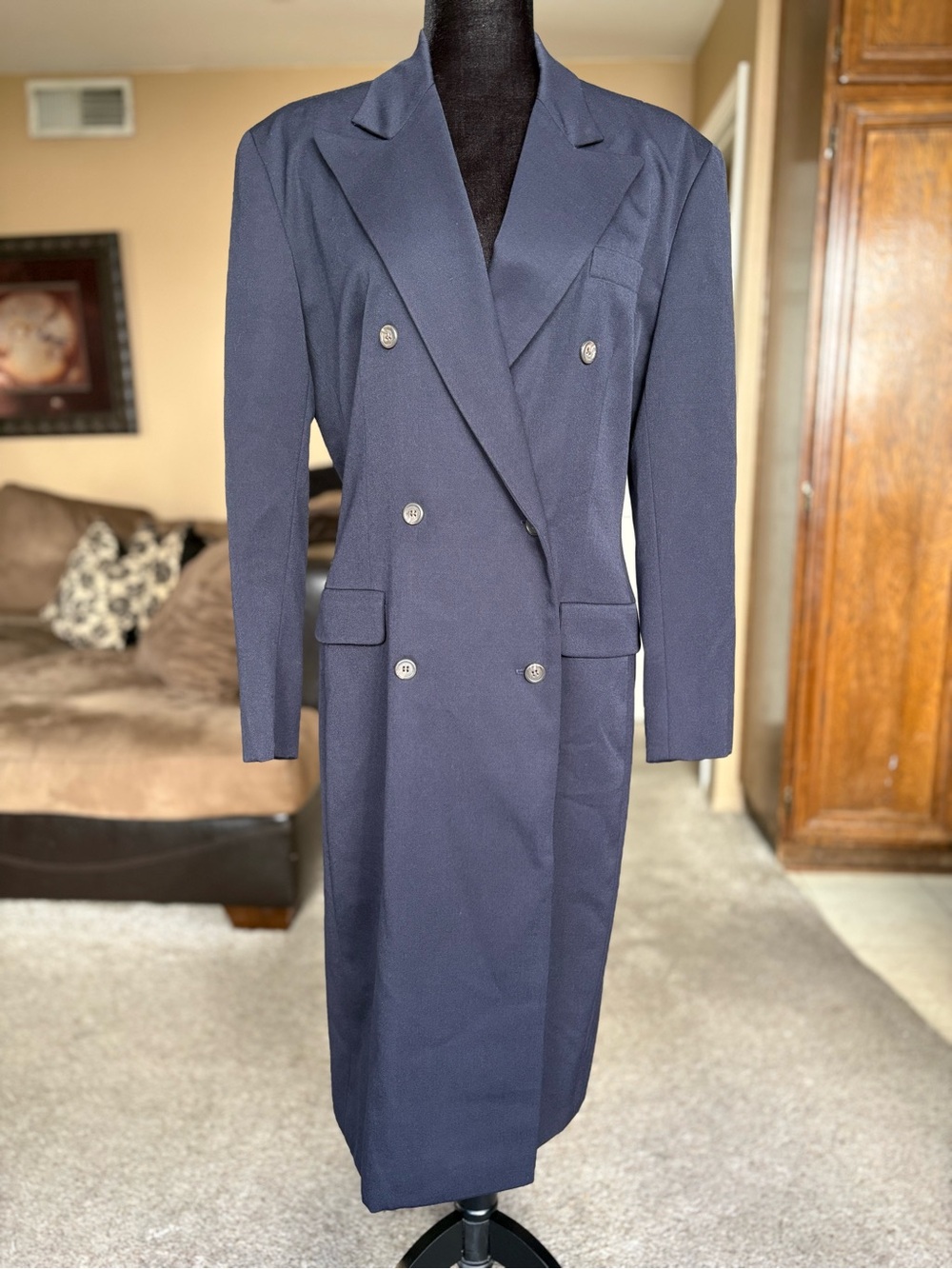 Vintage Ralph Lauren Double-Breasted Navy Blazer Dress